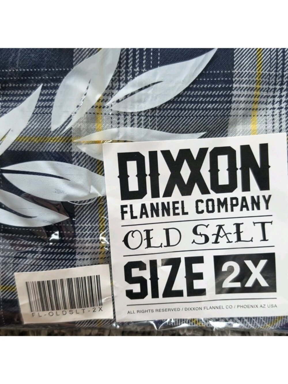 Dixxon Flannel Co Old Salt U.S. Navy Shirt Men's Size 2X Blue Plaid Snap Front - Picture 2 of 3